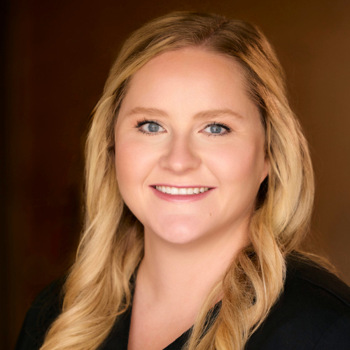 Smiling blonde woman professional portrait